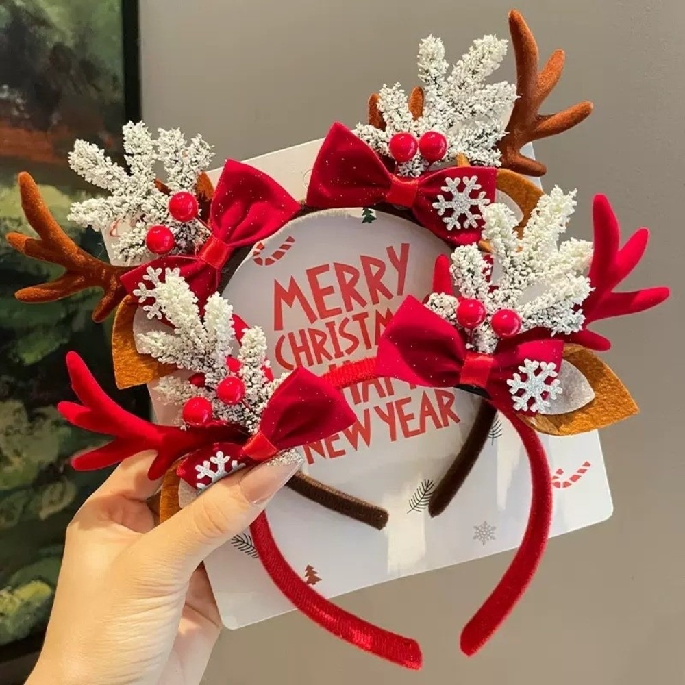 Cute Red Velvet Antler Hairban - Reindeer Antlers Headband ulasan dan harga