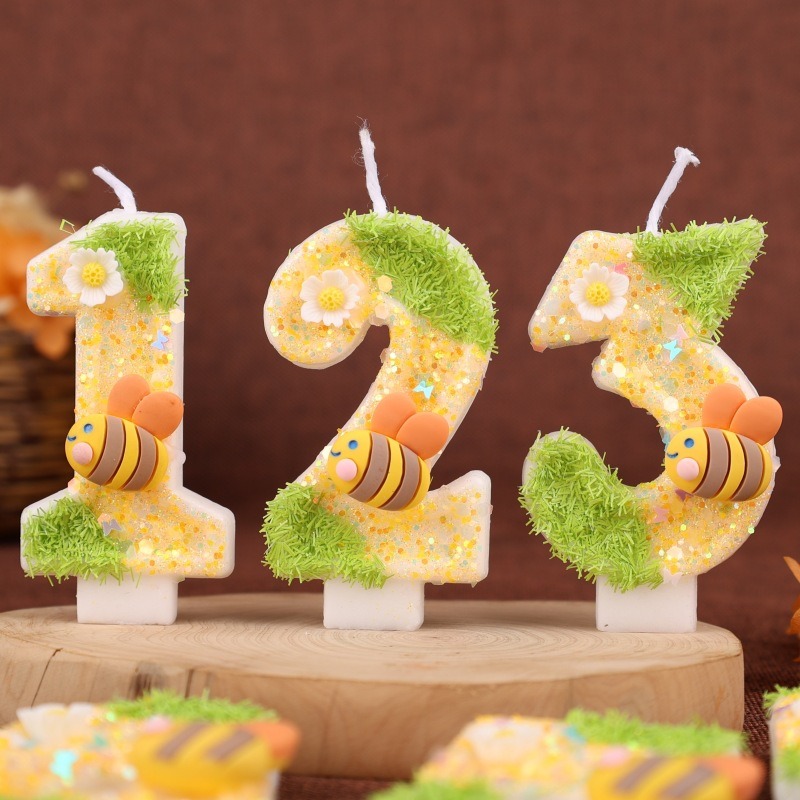Green Yellow Bee Digital Candl - Holiday Candle Set ulasan dan harga