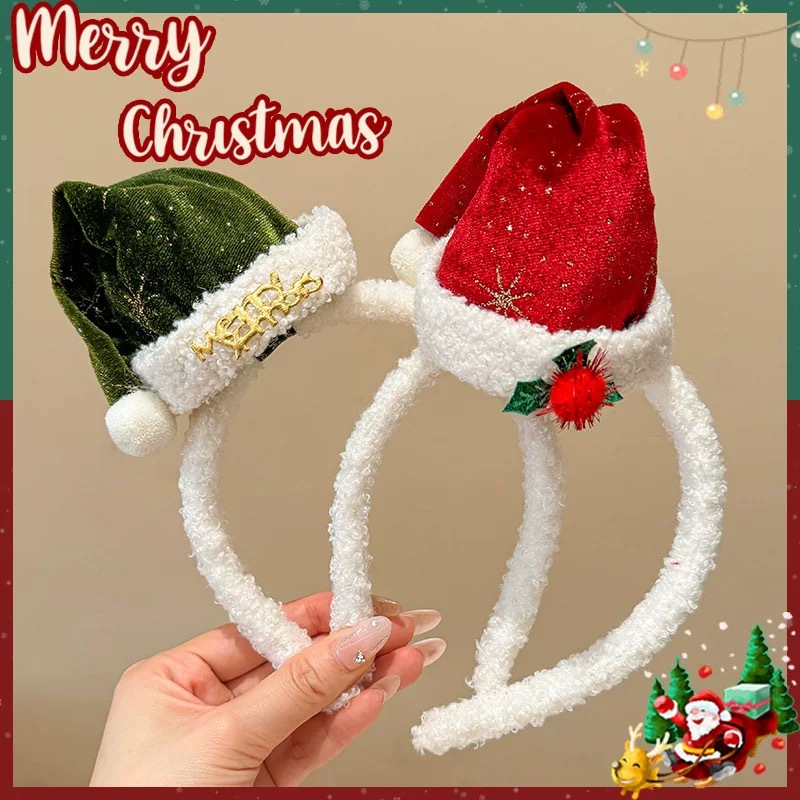 Christmas Headband Plush Santa - Santa Hat Plush ulasan dan harga