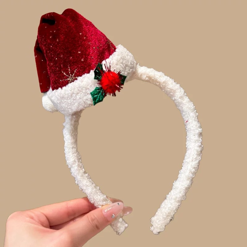 Christmas Headband Plush Santa - Santa Hat Plush ulasan dan harga