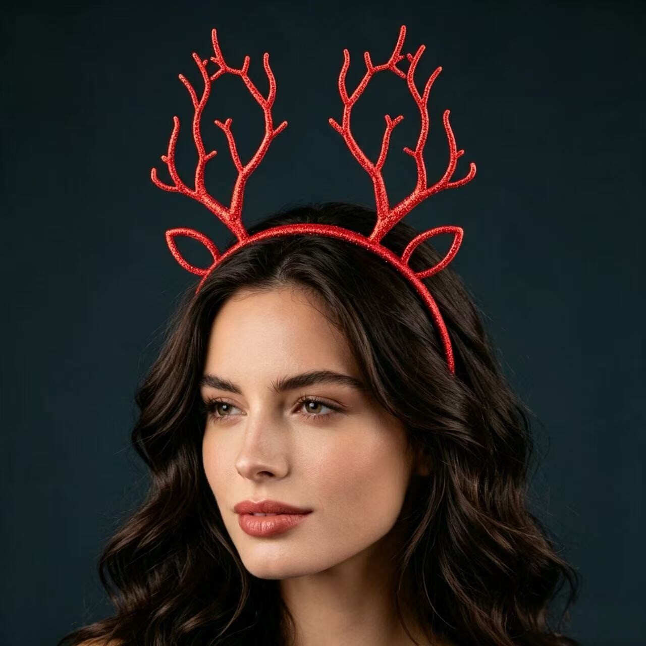 Festive Christmas Glitter Rein - Reindeer Antlers Headband ulasan dan harga