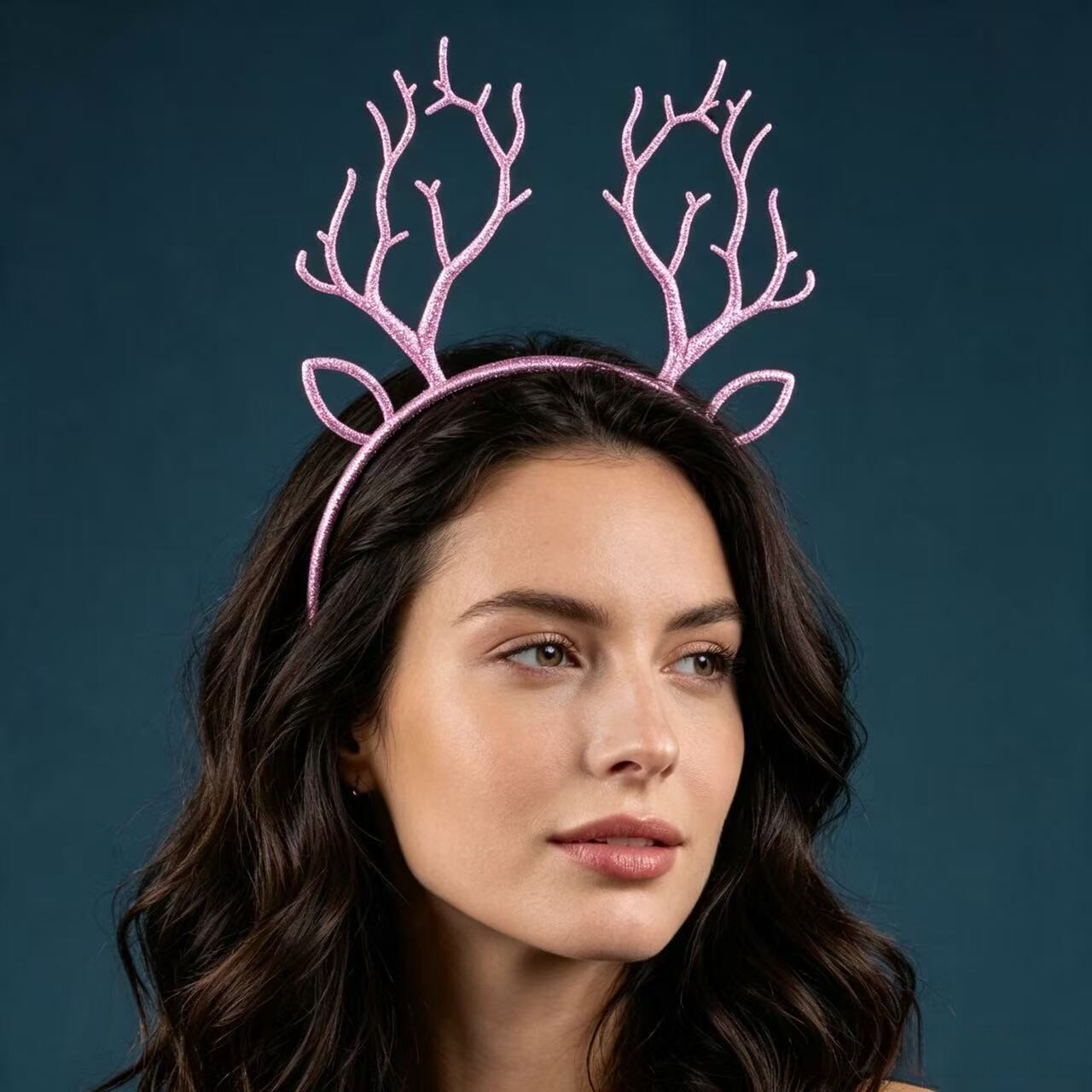Festive Christmas Glitter Rein - Reindeer Antlers Headband ulasan dan harga