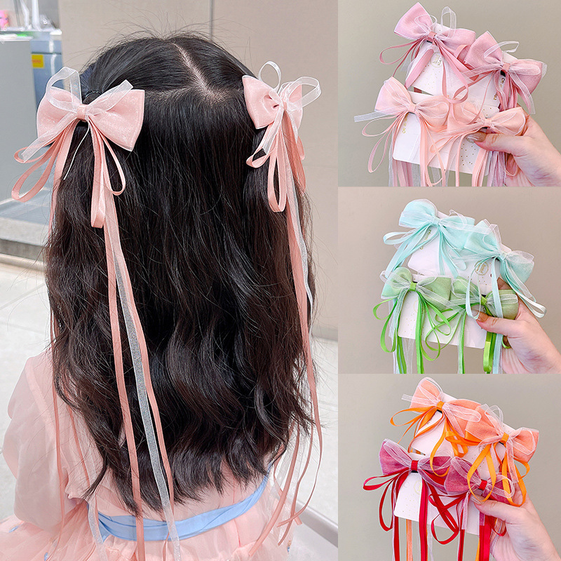 Girls Hair Bows Ribbon Clips 2 - Ribbon Bow Gift ulasan dan harga