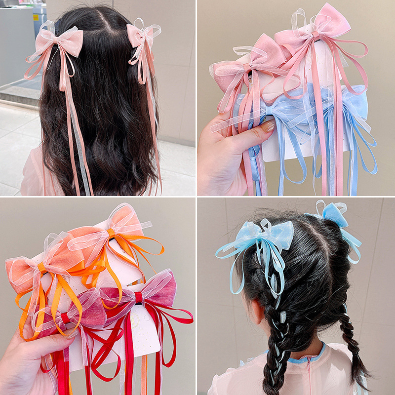 Girls Hair Bows Ribbon Clips 2 - Ribbon Bow Gift ulasan dan harga